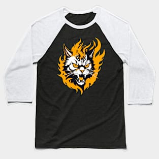 Fierce Cat - Graphic Design Baseball T-Shirt